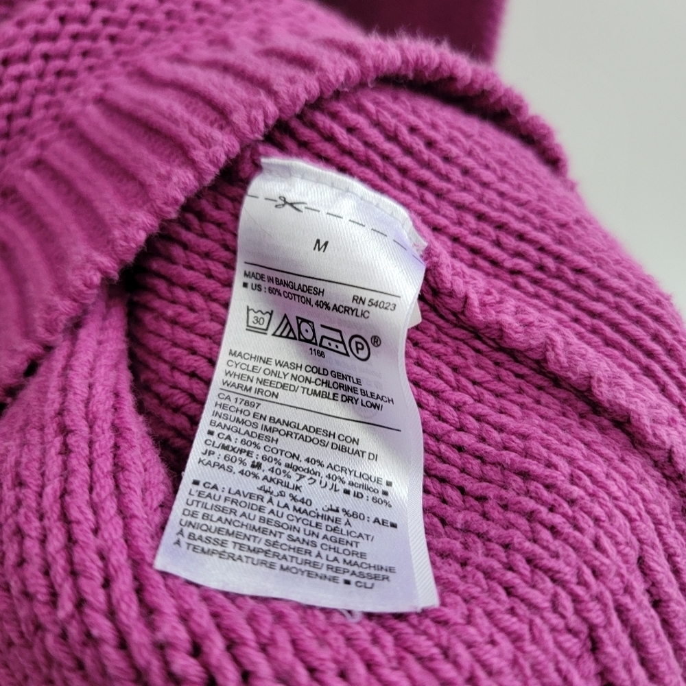 Old Navy Mock Turtleneck Knit Sweater Razzleberry M - Picture 5 of 7
